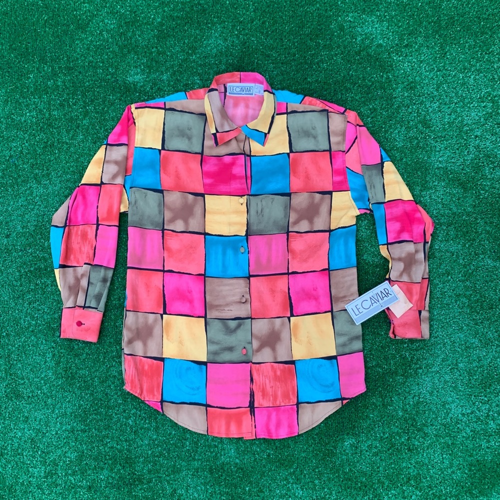 Vintage 80s Le Caviar Cocktail Shirt Women’s Small